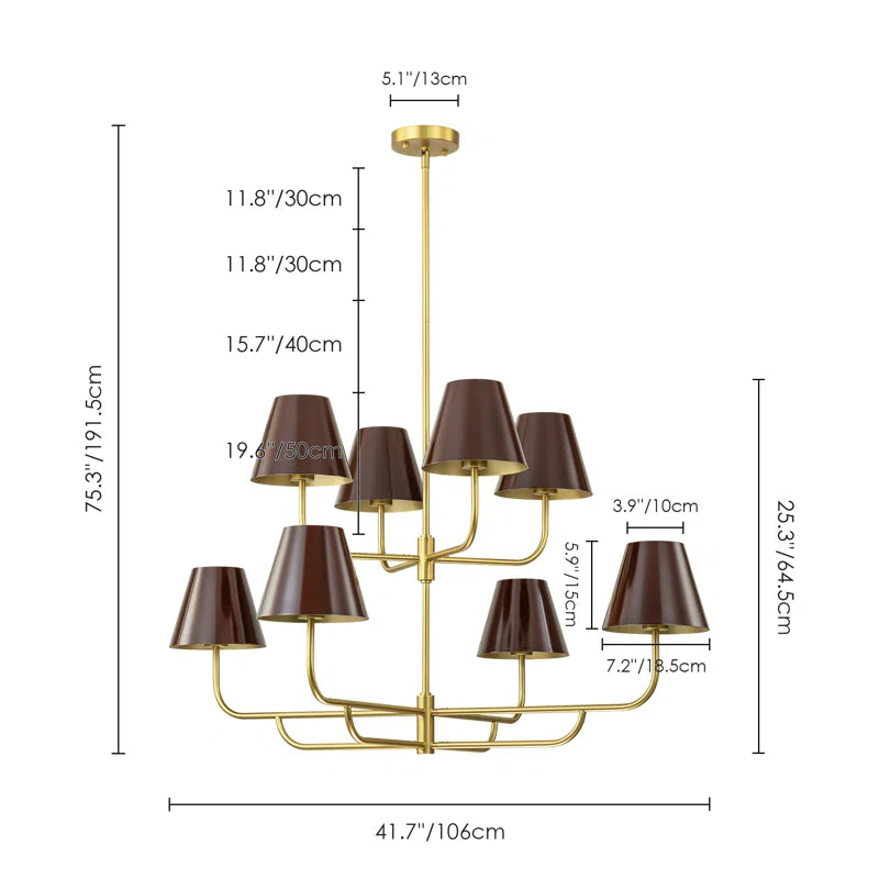 Corina 8-Light Dimmable Tiered Chandelier