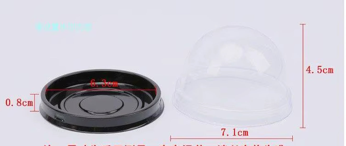 100Sets Clear Plastic Wedding Cupcake Boxes for Bridal Shower Christmas Party Gift Boxes Cake Dome Packaging Favors Boxes