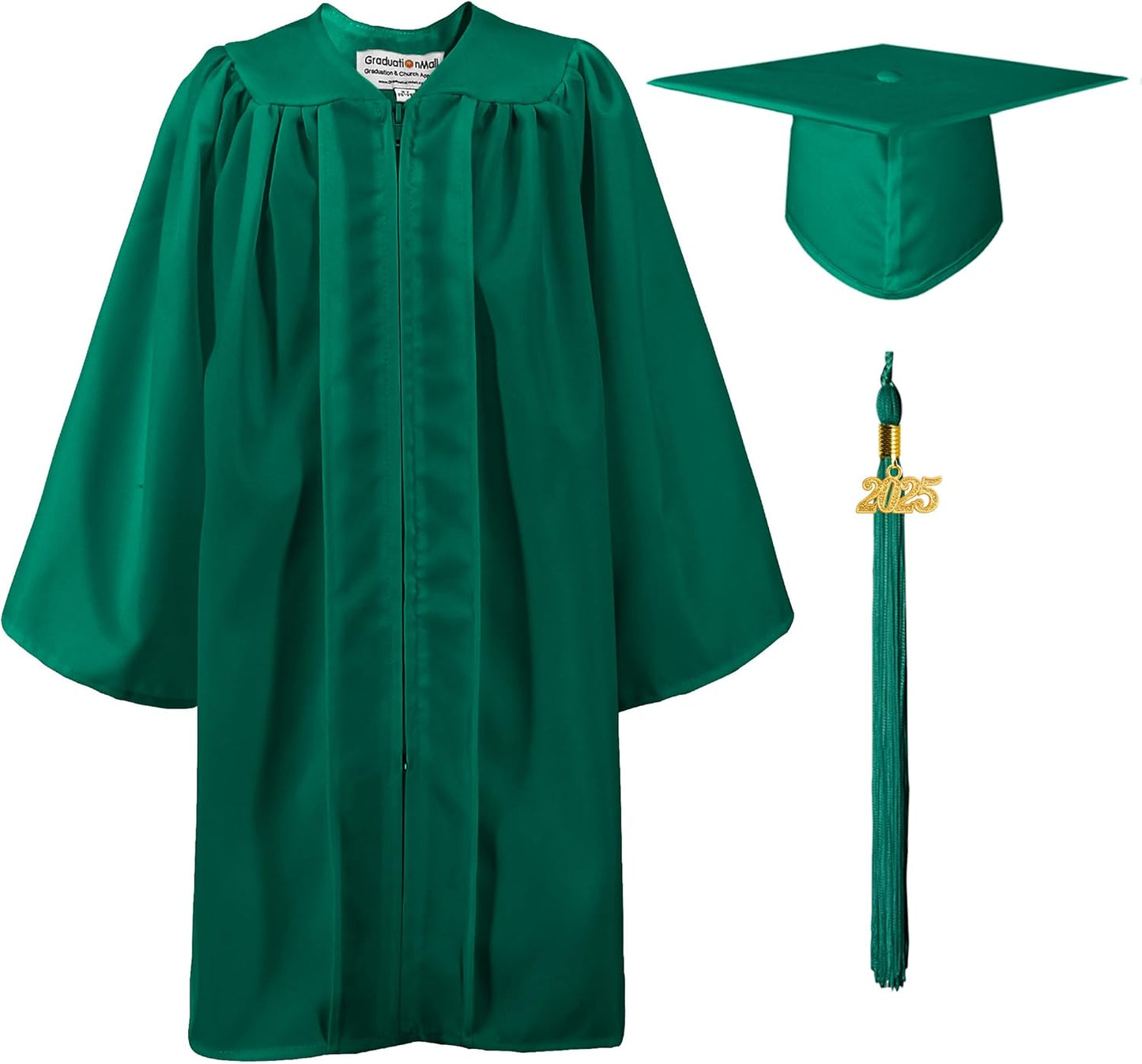Matte Kindergarten Graduation Gown Cap Set with 2025 Tassel