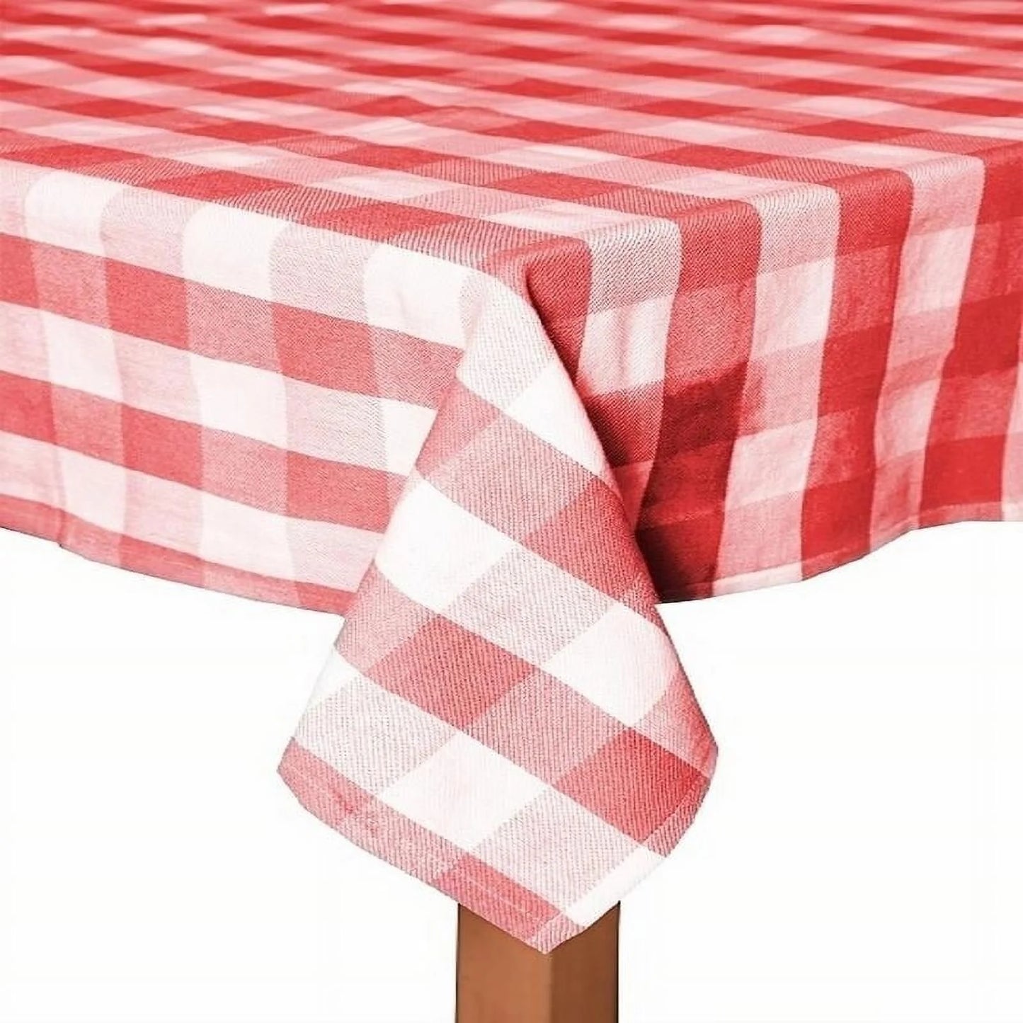 Linens Farm Check 100 Cotton Table Cloth Black 70 round Round