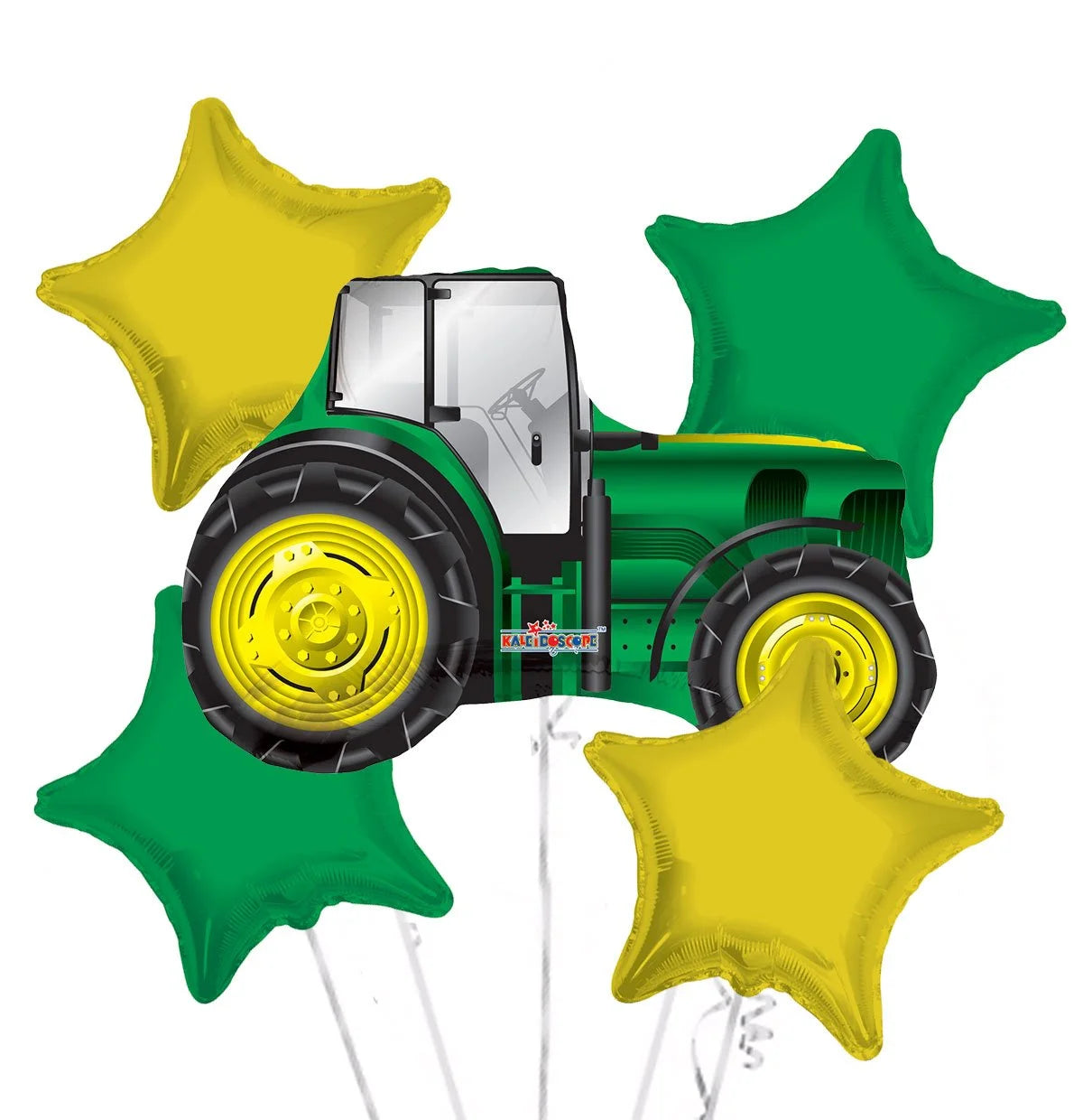 Viva Party Tractor Balloons, Foil Gold Green Birthday