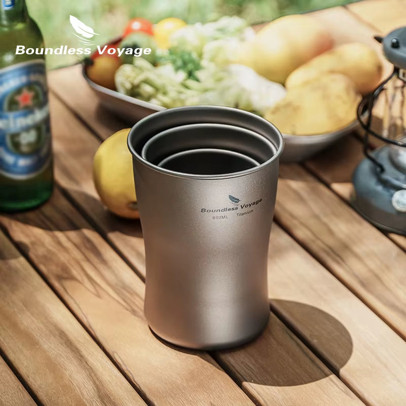 Titanium Beer Travel Mug Single Layer Cup Ultralight Coffee Tea Juicy Cup for Outdoor Camping Picnic Home Use
