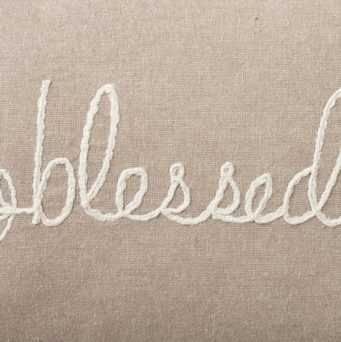 Life Styles Embroidrd Blessed Natural 12" X 21" Throw Pillow