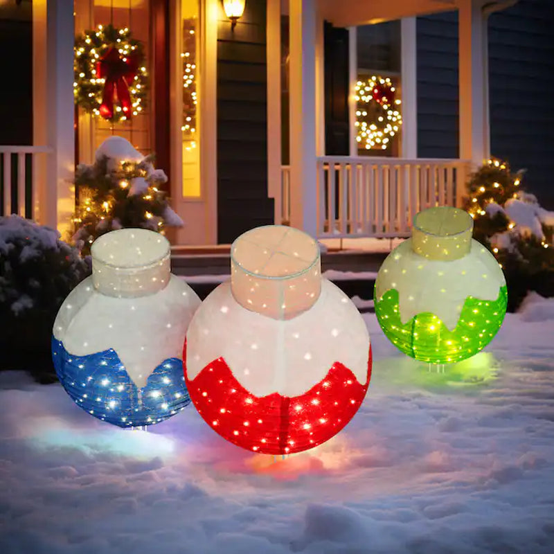 63-In Ornament Free Standing Decoration with White LED Lights