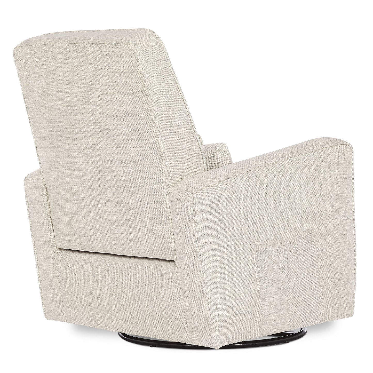 Holland Upholstered Swivel Glider | Rocker I Included Lumbar Pillow I Modern Design, Thunder
