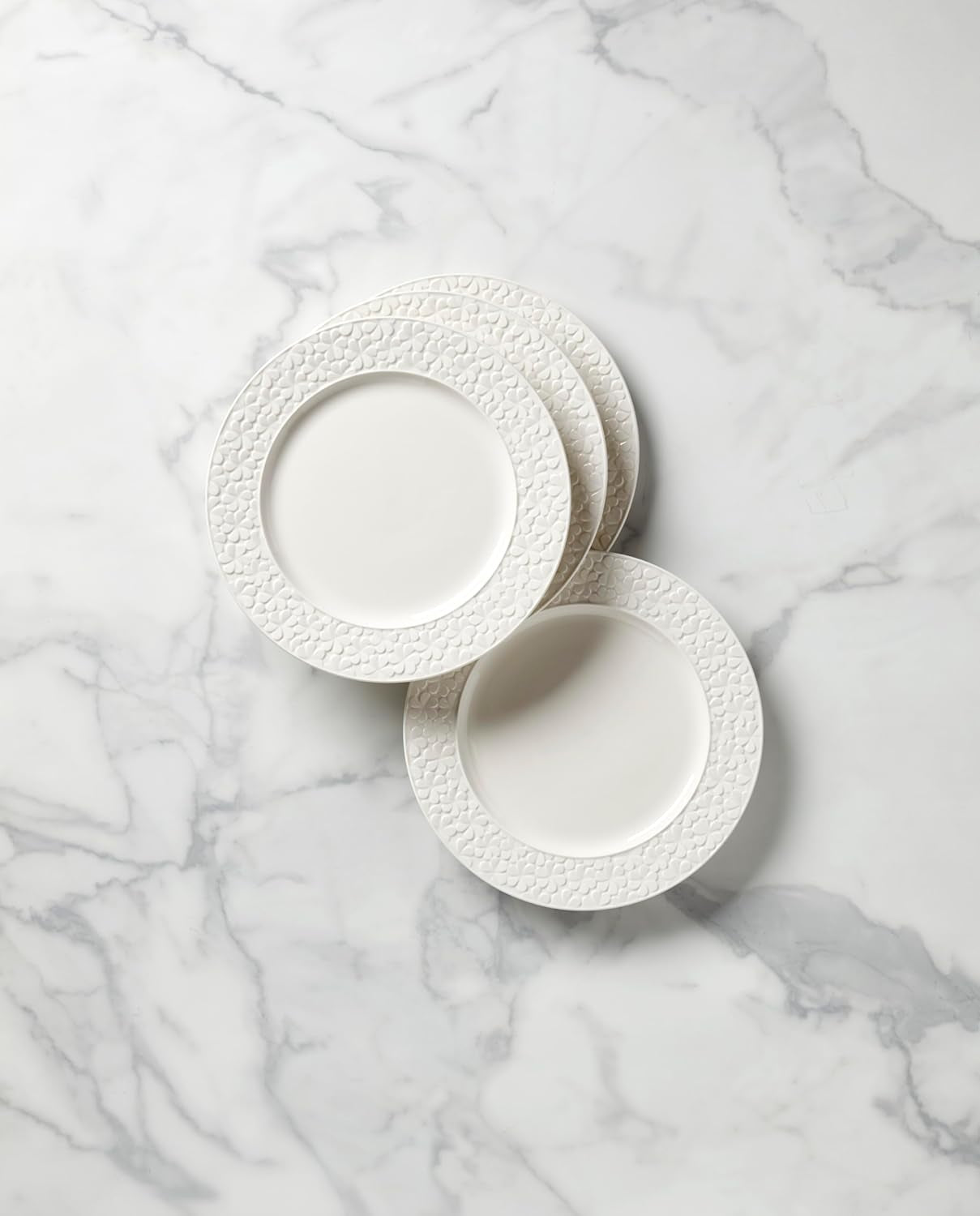 Blossom Lane 4-Piece Dinner Plate Set, 7.15 LB, White