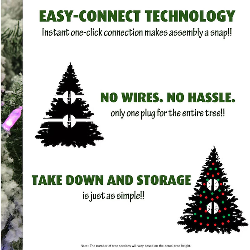 9-Ft Mountain Pine Pre-Lit Flocked White Artificial Christmas Tree with Color Changing LED Lights