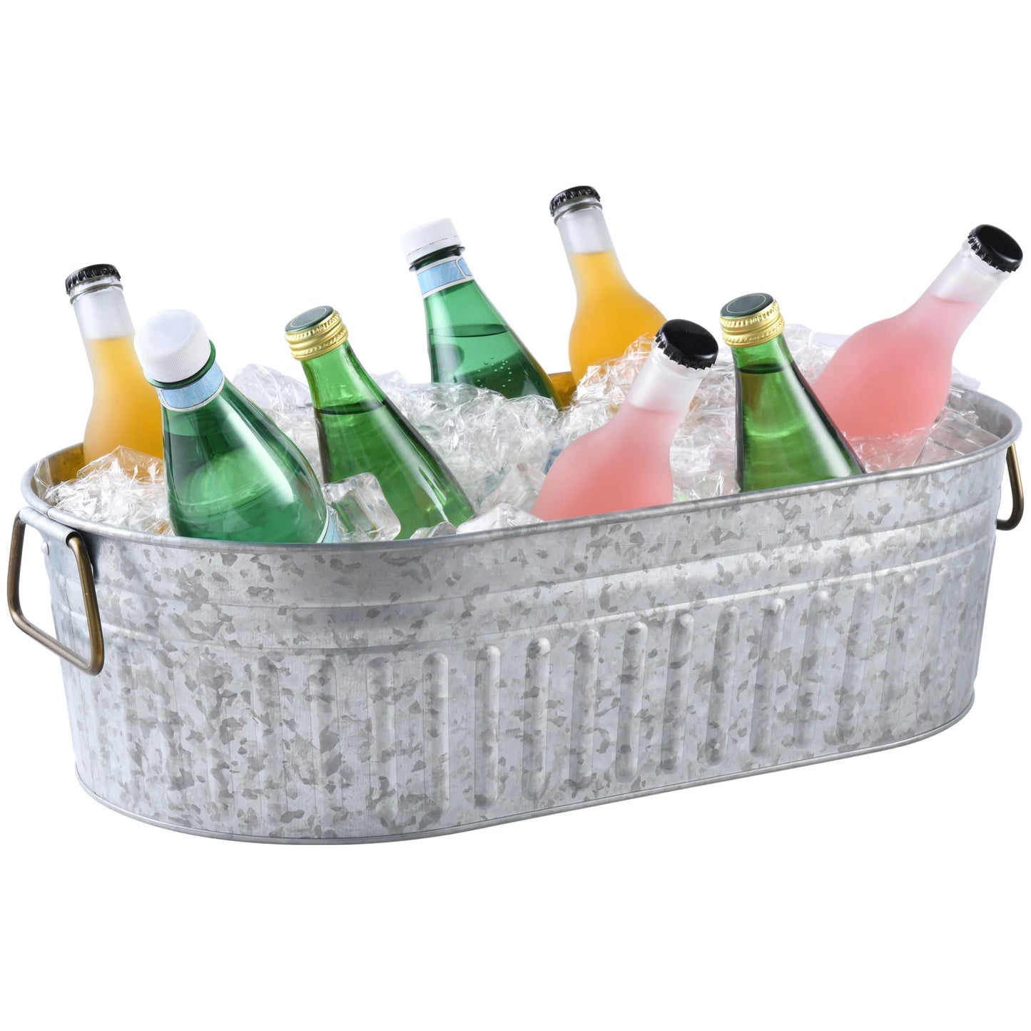 - BH28-056-099-21 Oval Galvanized Tub, 20.27" L X 11.22" W X 5.7" H