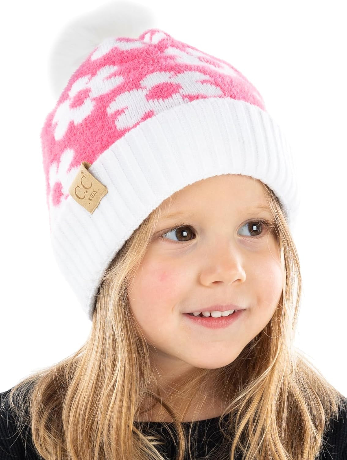 Cozy Toddler Cable Knit Pom Beanie - Warm Winter Hat for Kids