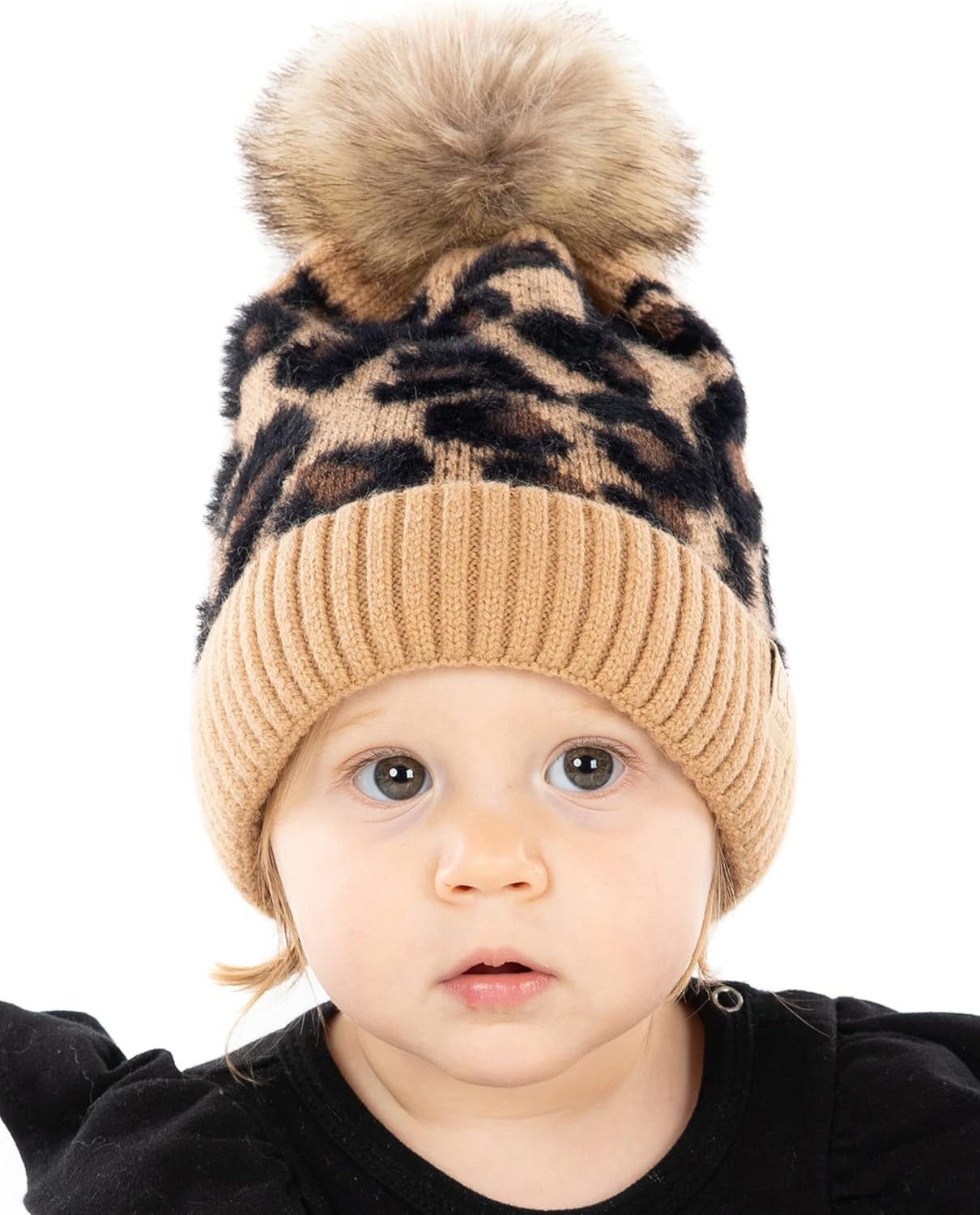 Cozy Toddler Cable Knit Pom Beanie - Warm Winter Hat for Kids
