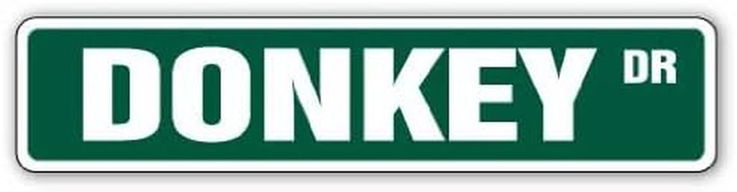 DONKEY Street Sign Animal Farm Signs Ride Mule | Indoor/Outdoor | 30" Wide Plastic Sign