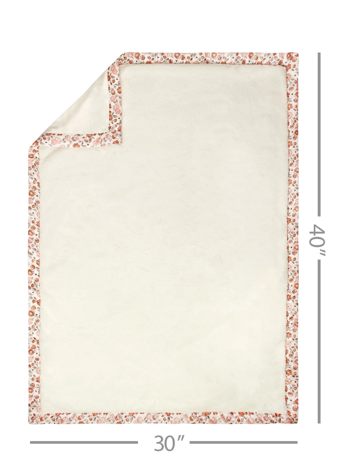 by Gerber Gender Neutral Plush Blanket with Satin Trim, Ivory
