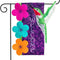 Hummingbird Applique Spring Garden Flag Welcome Sculpted 12.5" X 18"