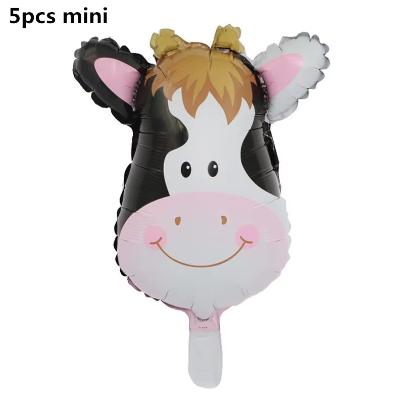 Baby Shower Farm Animals Theme Party Favors Decorations with Balloon Cartoon Disposable Tableware Sets Birthday Party Supplies