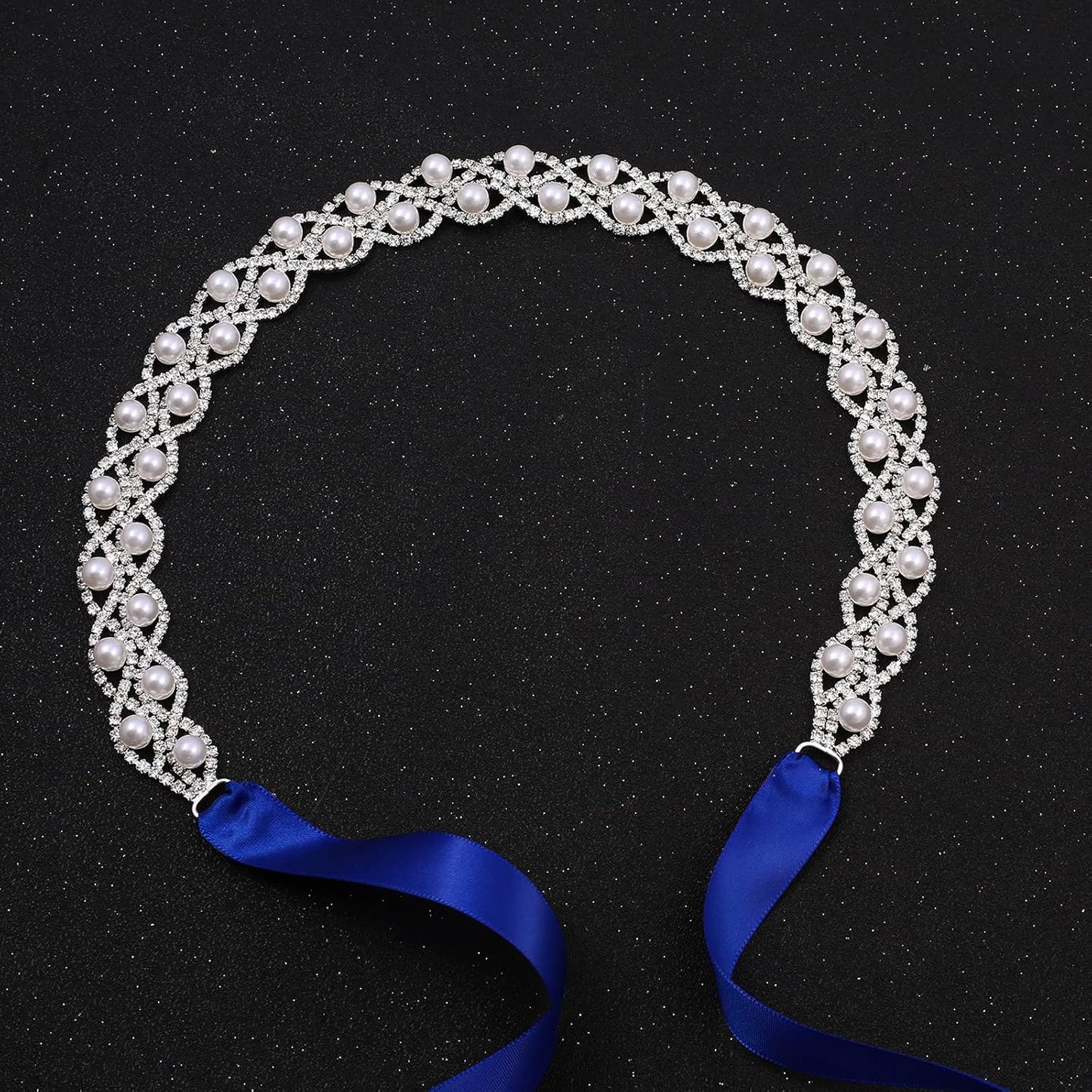 Crystal Wedding Belt Pearls Bridal Belt Handmade Rhinestone Wedding Dress Belt for Bride Bridesmaid Gowns