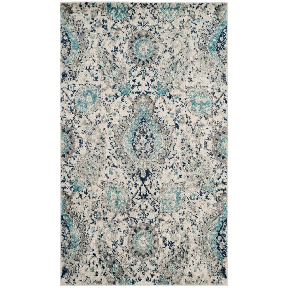 Madison Cream/Light Gray 5 Ft. X 8 Ft. Border Area Rug