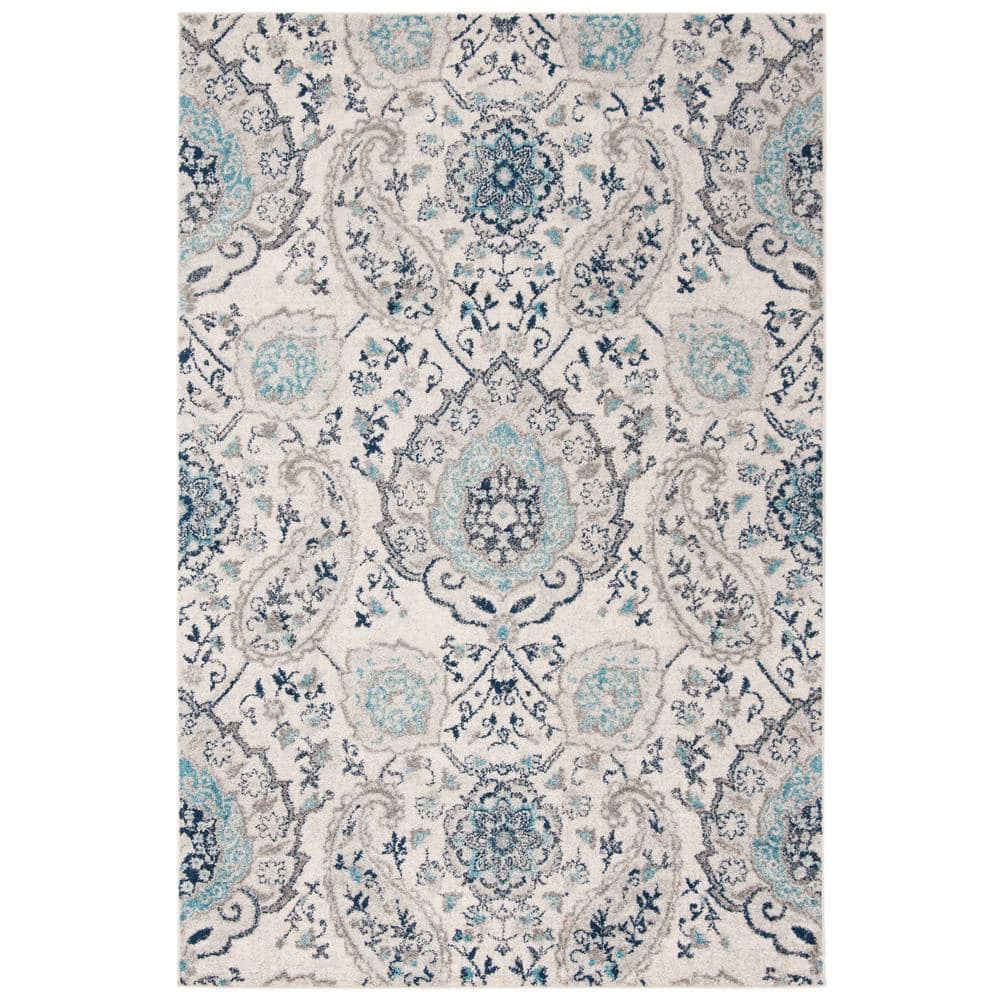 Madison Cream/Light Gray 4 Ft. X 6 Ft. Border Area Rug