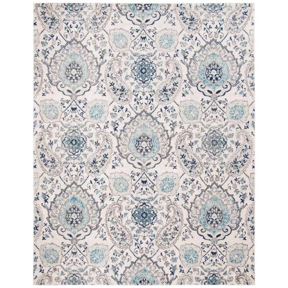 Madison Cream/Light Gray 5 Ft. X 8 Ft. Border Area Rug