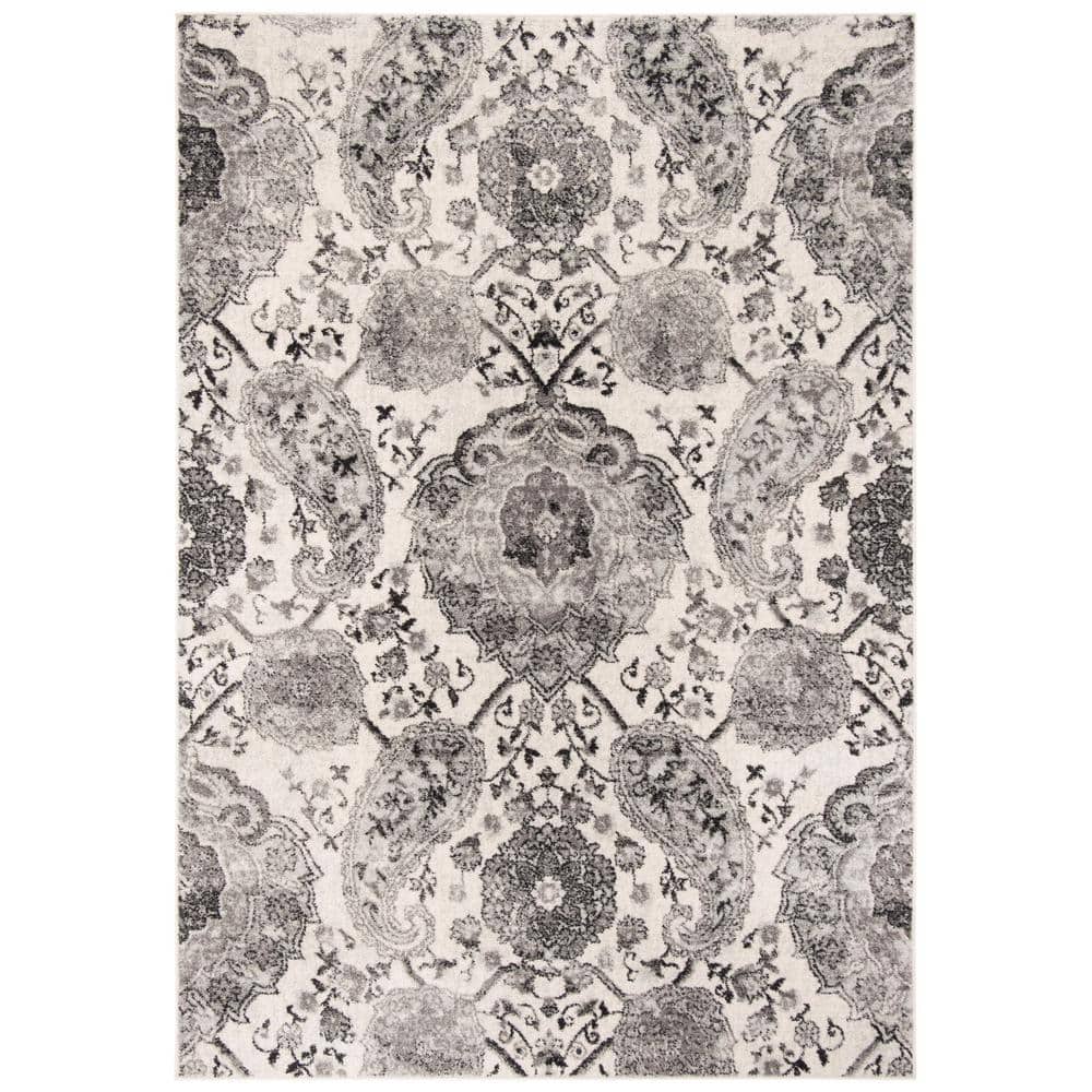 Madison Cream/Light Gray 4 Ft. X 6 Ft. Border Area Rug