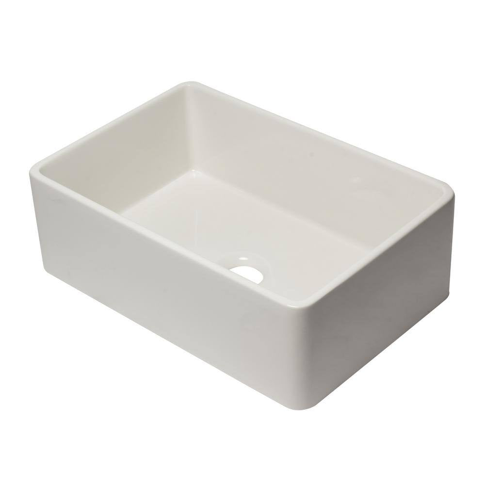 AB3020SB-B Farmhouse Fireclay 29.75 In. Single Bowl Kitchen Sink in Biscuit