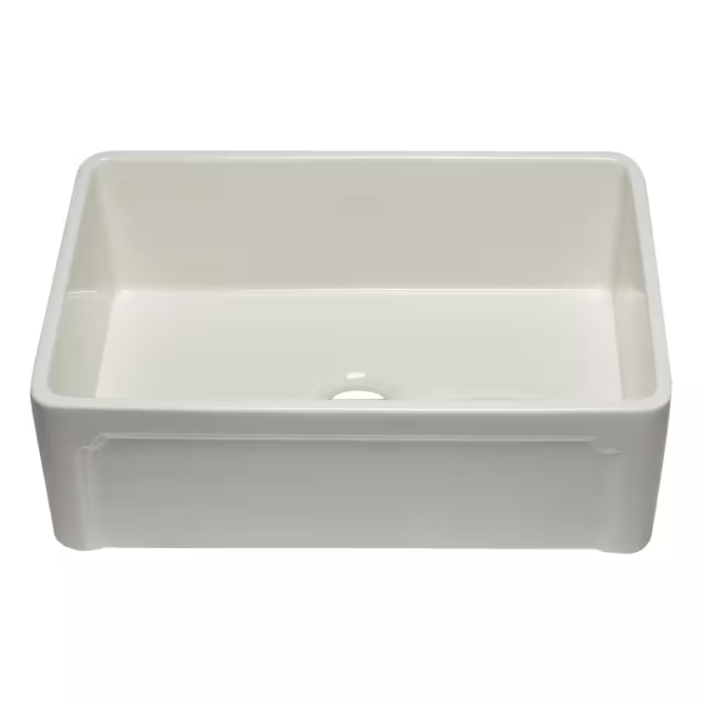 AB3020SB-B Farmhouse Fireclay 29.75 In. Single Bowl Kitchen Sink in Biscuit