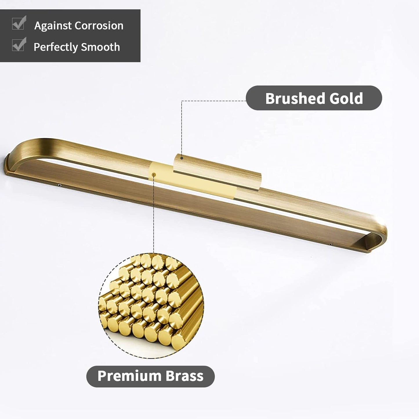 Brass Towel Bar, Antique Bathroom 23.6 Inch Bath Towel Holder Rack, Wall Mounted Bathroom Accessory Towel Rod Hanger Retro