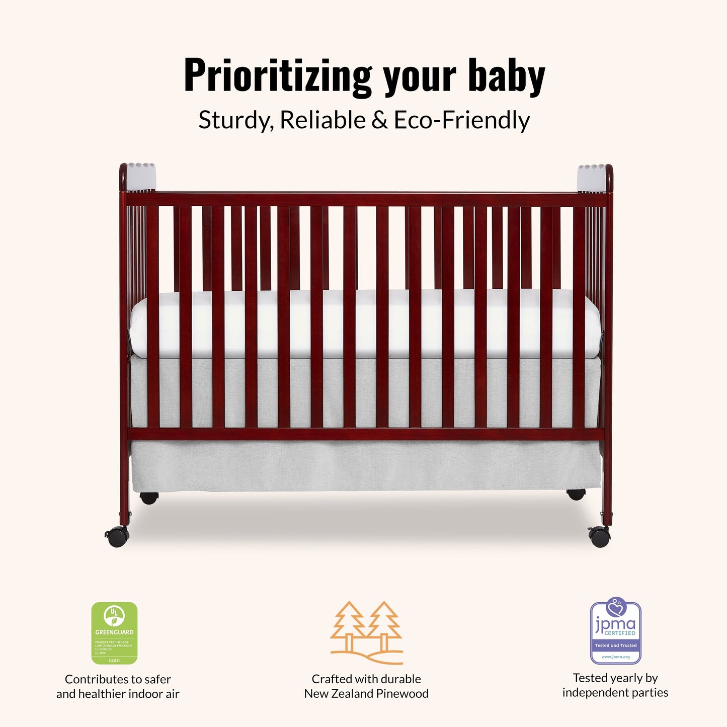 Carson Classic 3-In-1 Convertible Crib, Cherry