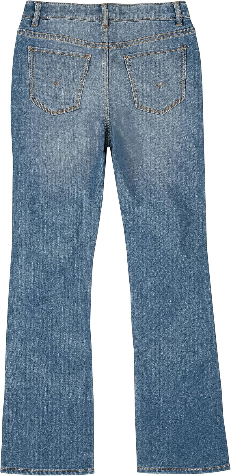 Girls' Stretch Denim Jeans, Bell-Bottom Style Pants with Flared Legs