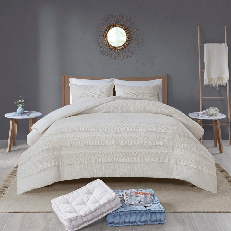 Hugo 3 Piece Cotton Seersucker Comforter Set