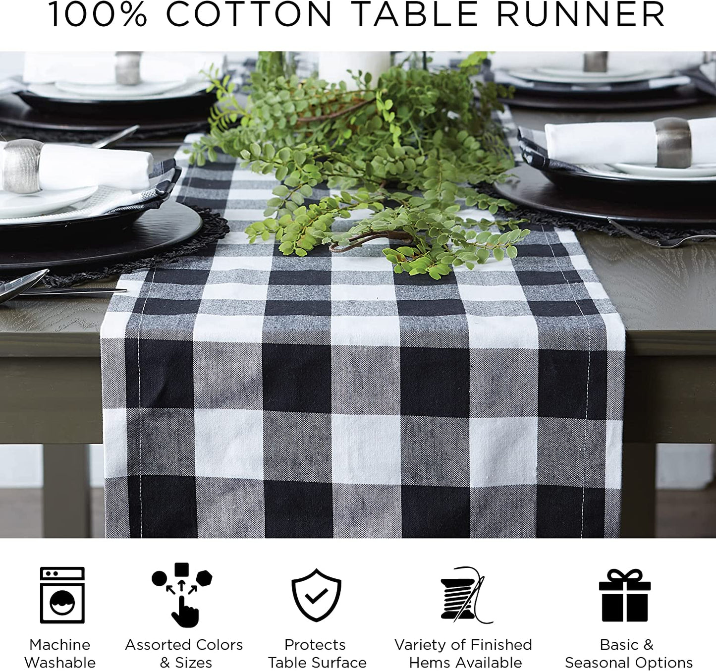 Woven Basic Tabletop Collection Chevron Table Runner, 15X72, Gray