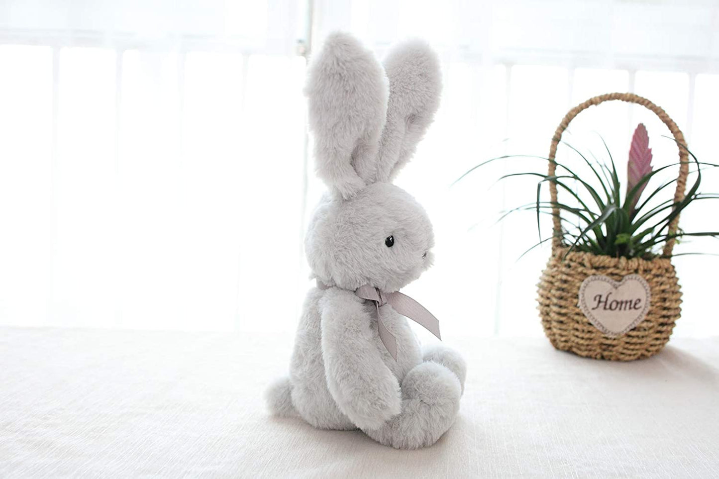 Easter Stuffed Bunny Animal Soft Lovely Realistic Wild Rabbit Plush Toy for Boys Girls Kids, Easter Decorations Basket Stuffers Gifts 12 Inch