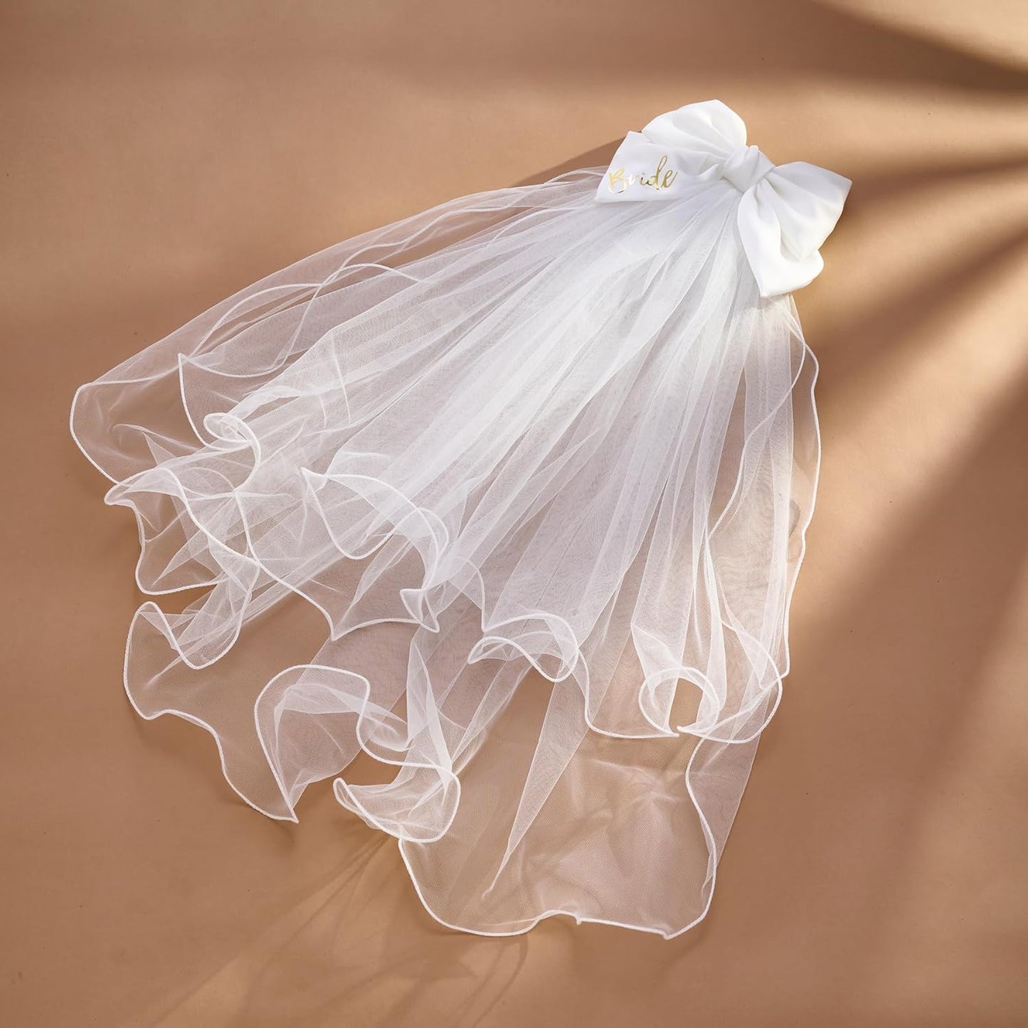 Bridal Hair Bow Veil White Bow Clip Bachelorette Party Decorations Pearl Accessories Bride to Be Bridal Shower Gift
