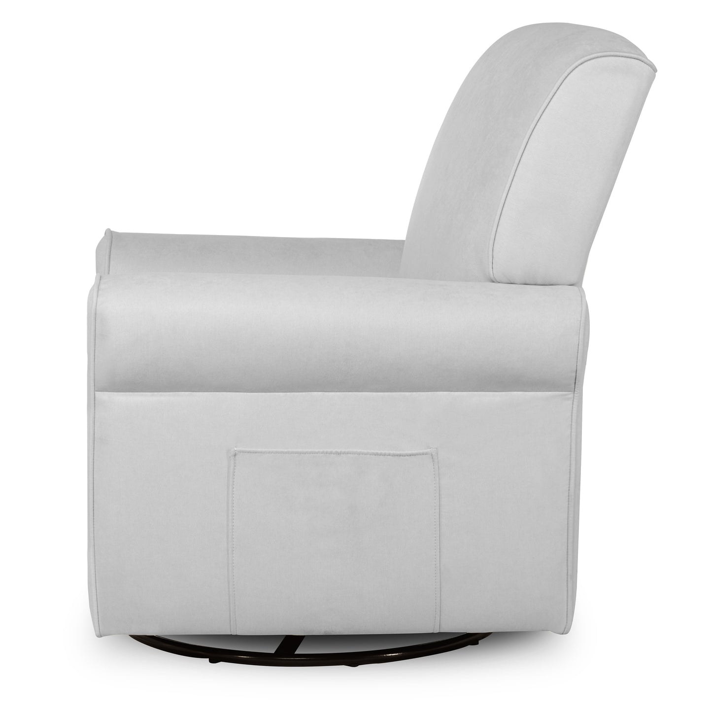 London Upholstered 360 Swivel L Glider I Rocker I Nursery Glider I Durable Soft Fabric in Gray Finish