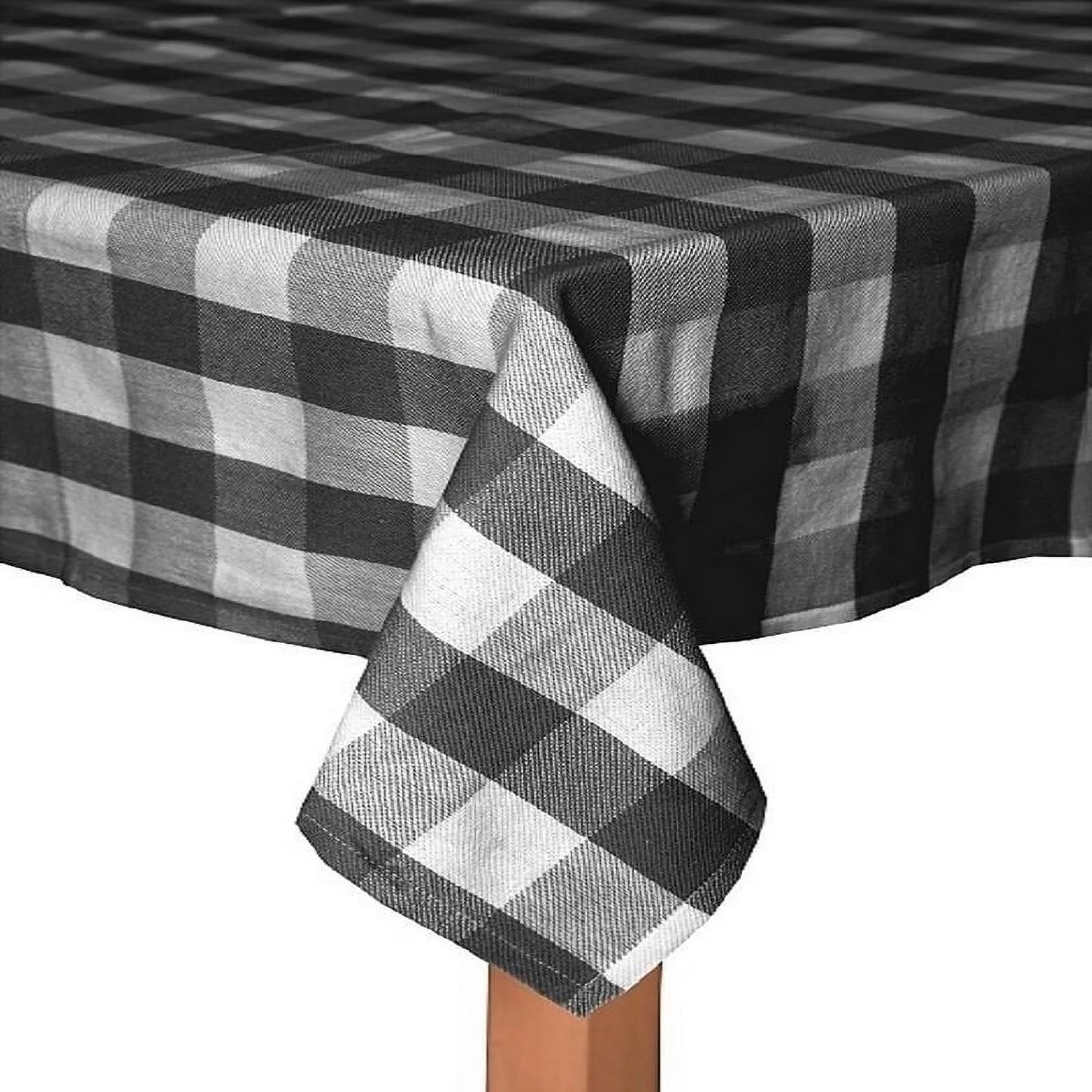 Farm Check Grey 100% Cotton Tablecloth 52"X70"