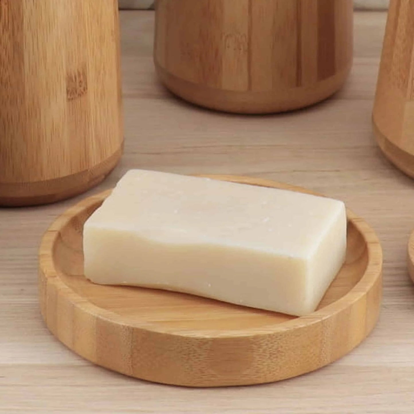 Natural Bamboo Soap Dish - Eco-Conscious Wooden Bar Soap Holder, Elegant round Design - Perfect Accessory for Bathroom & Kitchen Sinks, Durable Tray for Soap Storage