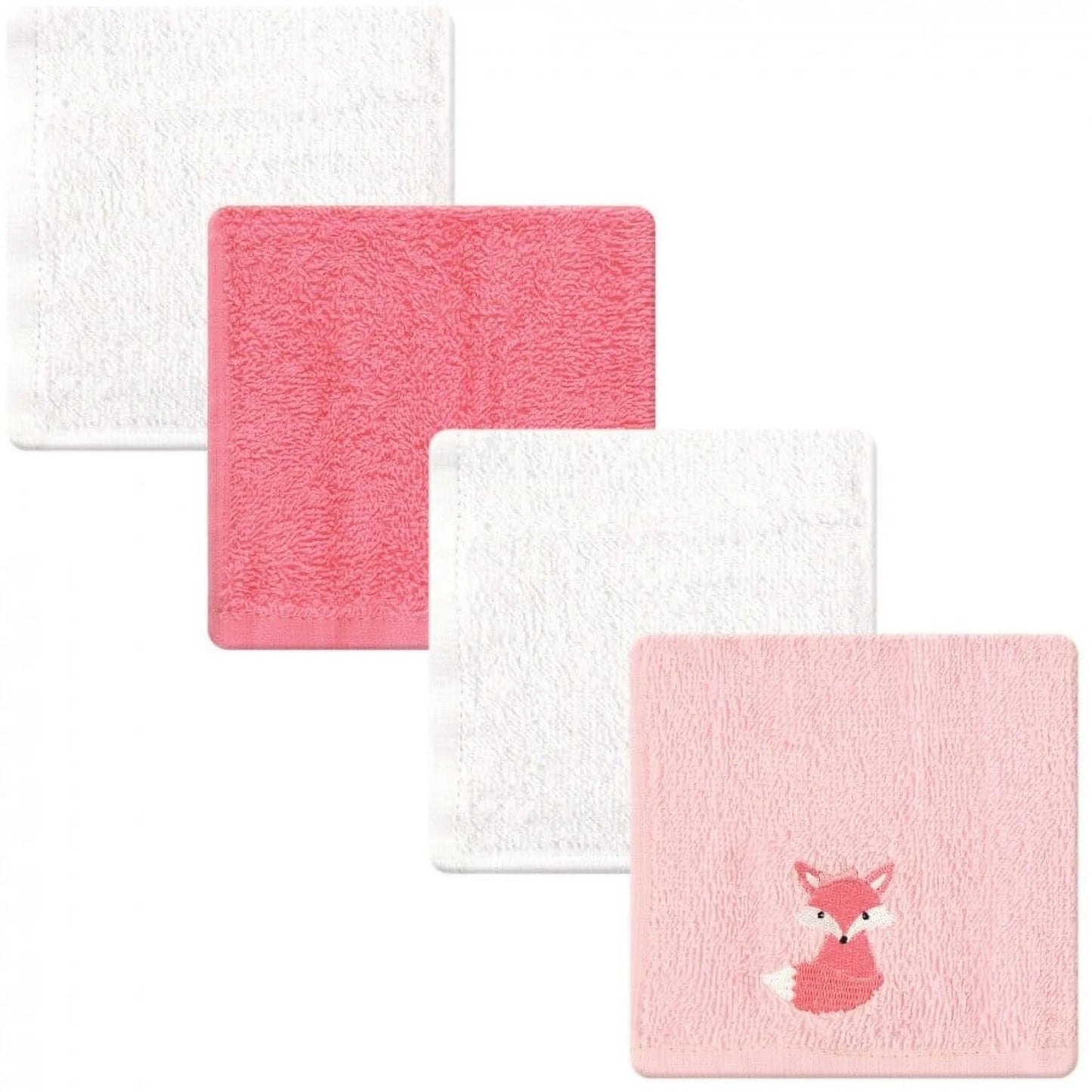 Baby Girl Super Soft Cotton Washcloths, Foxy, One Size