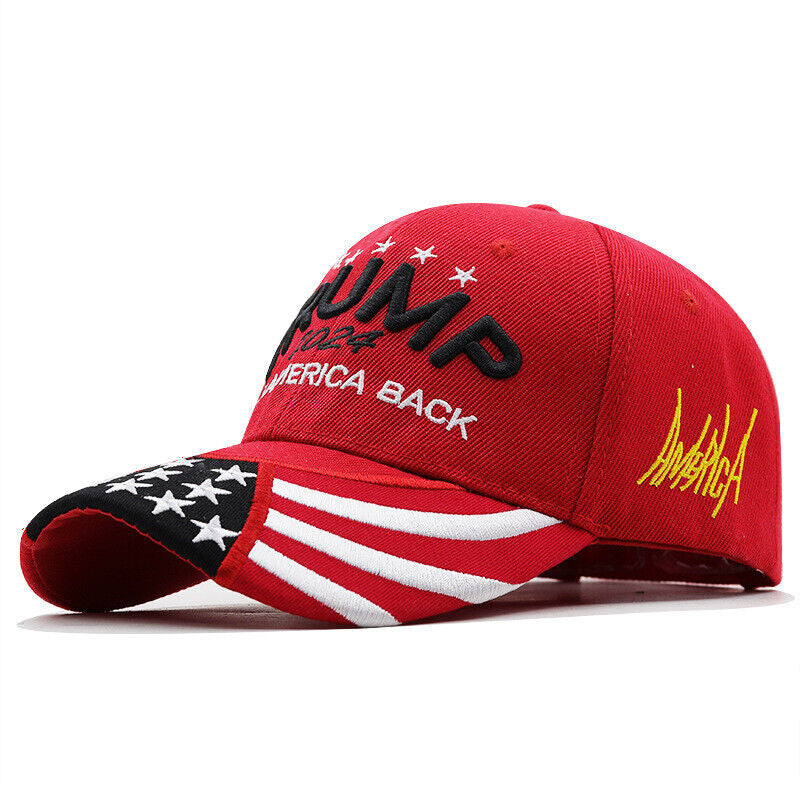 New Adjustable Trump 2024 Embroidered Hat Baseball Cap Black Red US