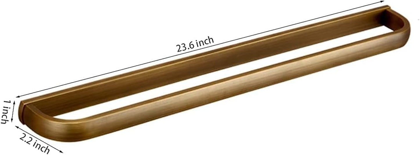 Brass Towel Bar, Antique Bathroom 23.6 Inch Bath Towel Holder Rack, Wall Mounted Bathroom Accessory Towel Rod Hanger Retro