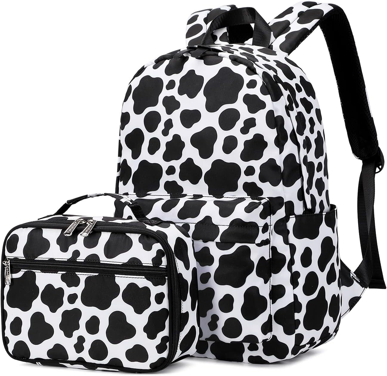 Cow Print Girls Backpack Set for Teens Backpacks School Bookbags with Lunch Bag (Cow Print)