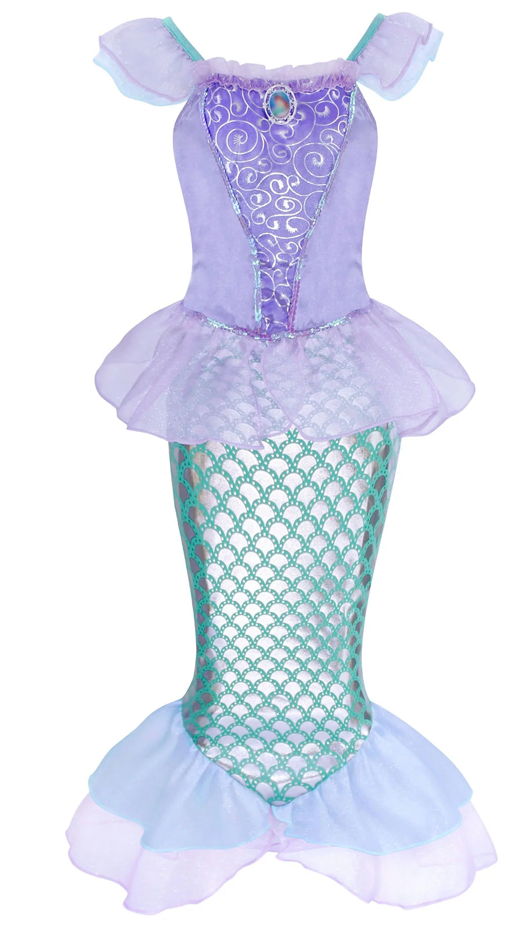 Mermaid Dresses for Girl Ariel Princess Dress up Clothes Mermaid Costume up Kids Birthday Party Cosplay Role Play Clothes 140 Cm 9-10 Years