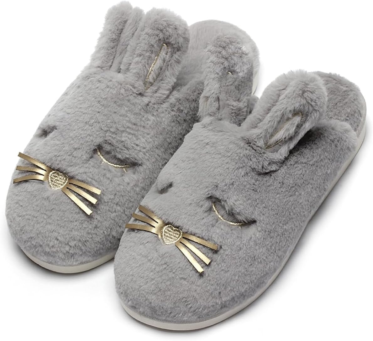 Bunny Slippers for Women Fuzzy Cute Animal Memory Foam House Rabbit Slippers Indoor Outdoor