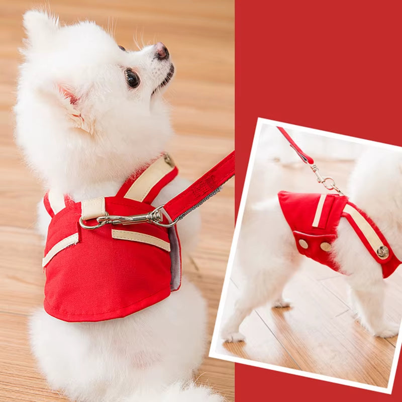 Cute Pet Dog Harness Leash Set Pet Chest Strap Breathable Dog Leash Walking Rope for Small Dogs Pomeranian Pet Vest Harness Rope