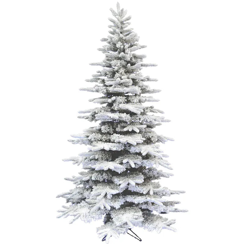 9-Ft Mountain Pine Pre-Lit Flocked White Artificial Christmas Tree with Color Changing LED Lights