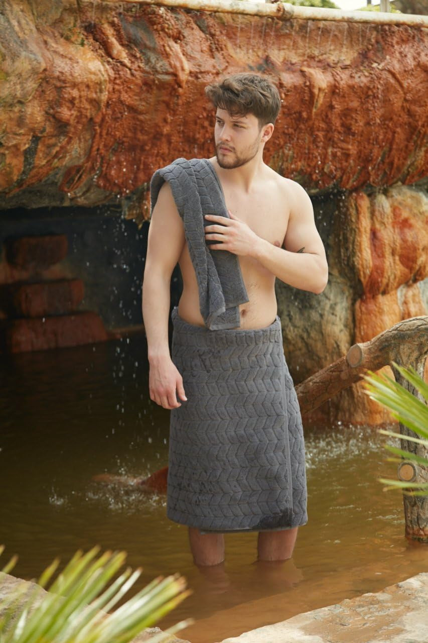 100% Turkish Cotton Jacquard Luxury Towel Set – Quick Dry Non-Gmo Ultra-Soft, Plush and Absorbent Luxury Durable Turkish Towels Set (Grey, 6 Pcs Towel Set)