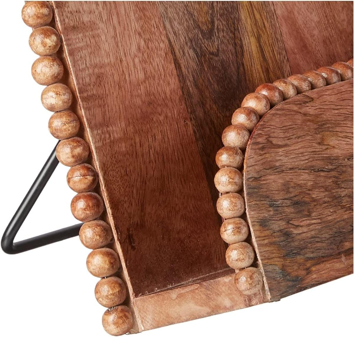 Beaded Cookbook Holder, 11" X 11", Natural Brown