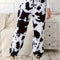 Fuzzy Cow Print Elastic Waist Pants