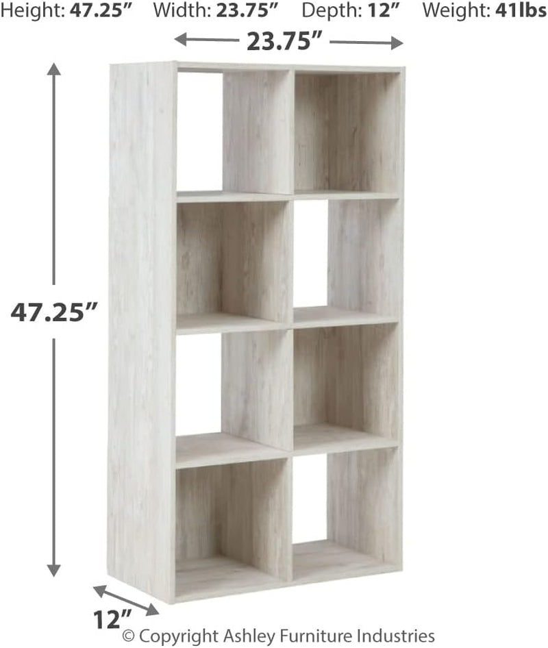 Paxberry Coastal 8 Cube Storage Organizer or Bookcase, Whitewash