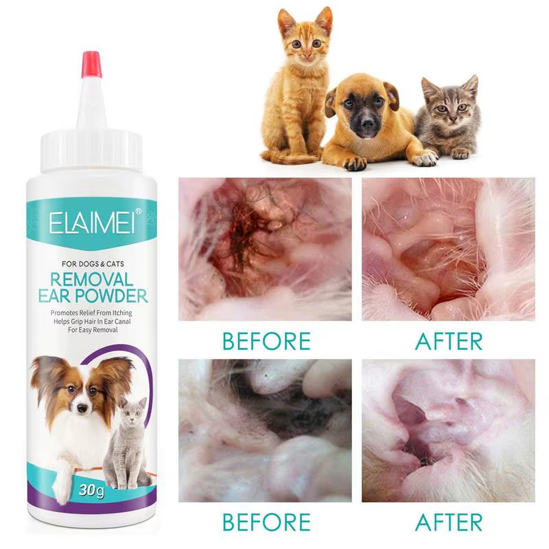 Ear Powder Pet Ear Cleaner Pet Ear Hair Removing Powder Healthy Care Anti-Ticks Cleaning Supplies Dog Products for Ear
