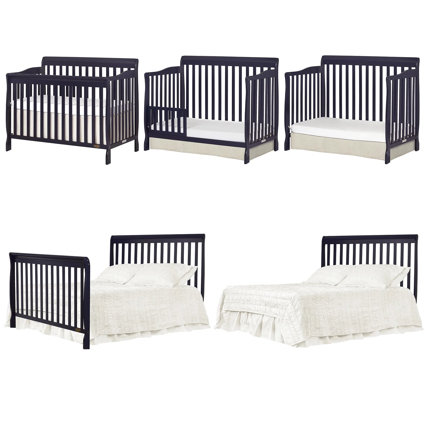 Ashton Convertible 5-In-1 Crib, Indigo