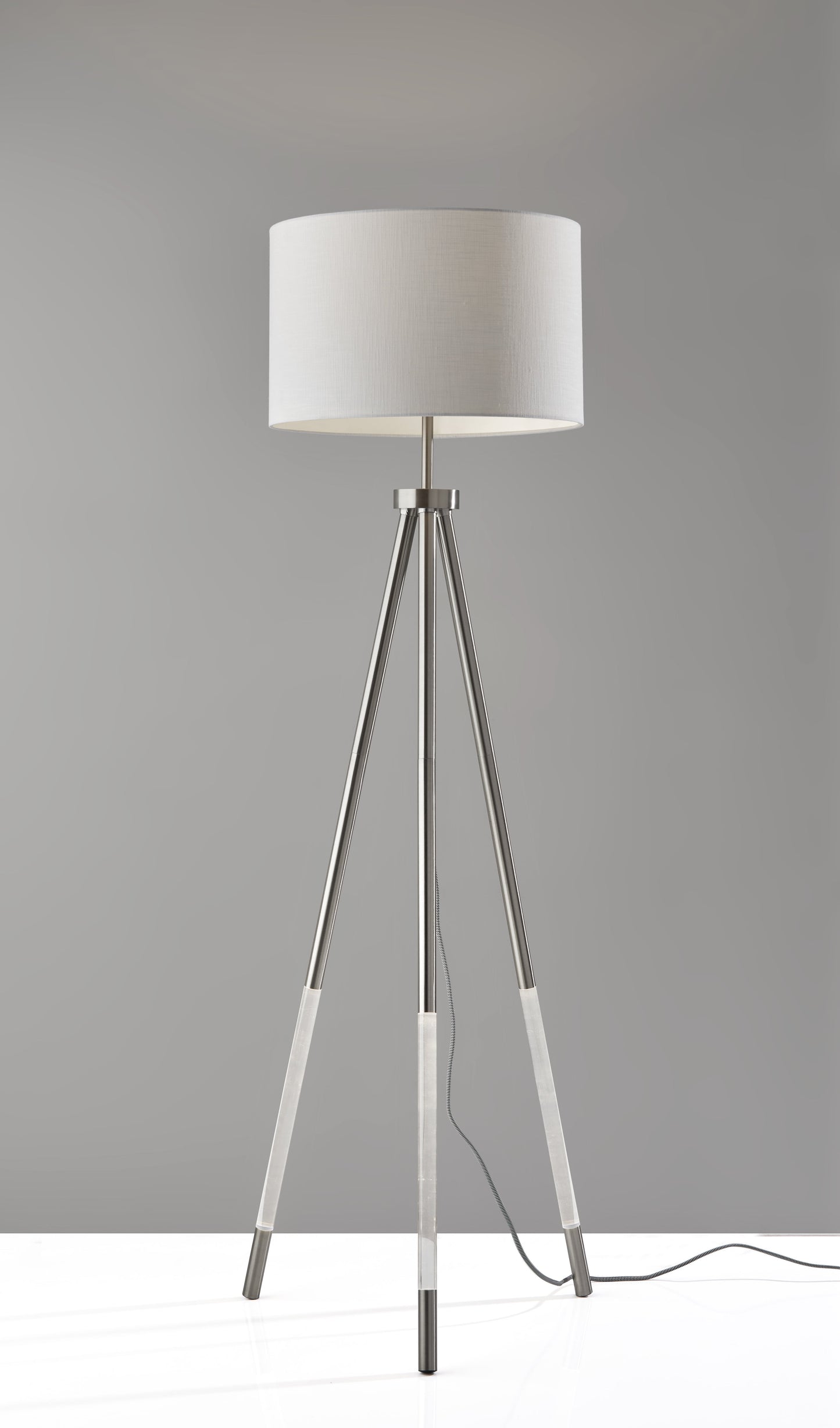 Della Nightlight Floor Lamp in Brushed Steel Finish